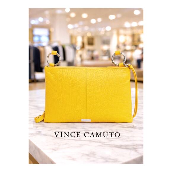 Vince Camuto Livy Leather Shoulder Bag - Mango Sorbet